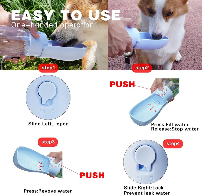 AVELORA Foldable Dog Water Bottle, Portable Water Dispenser for Dog, Cat, Rabbit, Puppy and Small Animals, Dishwasher Safe Pet Accessories for Walking, Hiking, Travel - Image 4